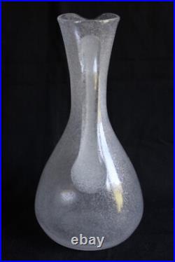 Service à orangeade 6 verres et un pichet en verre bullé soufflé Art Déco