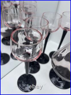 Service carafe et verres Art Deco, soufflés a la bouche