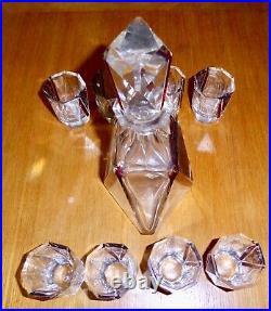 Service carafe verres cristal 1920's art déco bohême Karl Palda