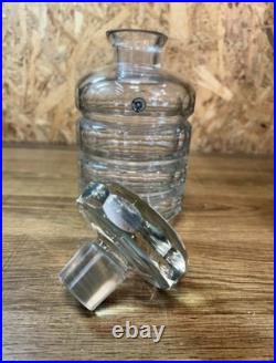 Service liqueur cristal Bohême Art Déco carafe + 6 verres Tchécoslovaquie