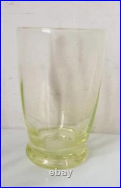 Service orangeade ouraline ancien verre vert jaune ancien art deco nouveau 1900