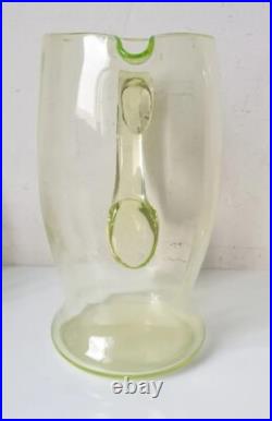 Service orangeade ouraline ancien verre vert jaune ancien art deco nouveau 1900