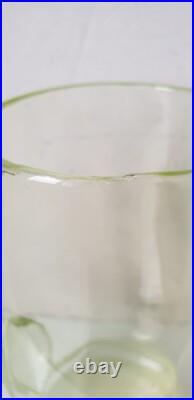 Service orangeade ouraline ancien verre vert jaune ancien art deco nouveau 1900