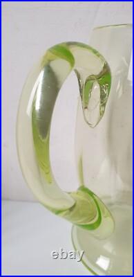 Service orangeade ouraline ancien verre vert jaune ancien art deco nouveau 1900