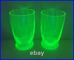 Service orangeade ouraline ancien verre vert jaune ancien art deco nouveau 1900