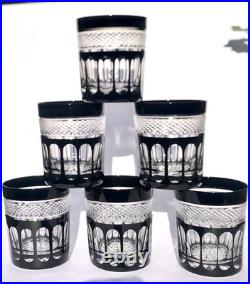 Six verres à whisky En Cristal Taillé/Lorraine /st art-déco /Estampillé /