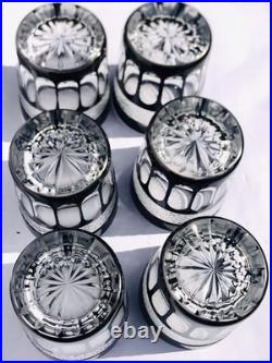 Six verres à whisky En Cristal Taillé/Lorraine /st art-déco /Estampillé /