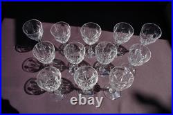 St Louis VIC 12 anciens Verres à Vin/Porto Cristal taillé Art Déco H 13,2cm