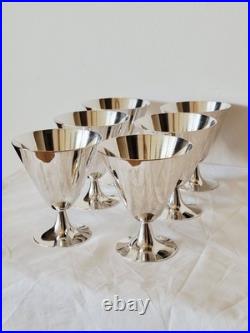 Suite De 6 Verres Gobelets Coupes À Cocktail Christofle Par Jean-Charles Moreux