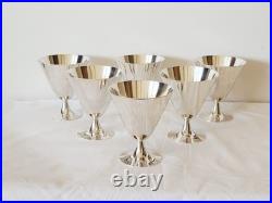 Suite De 6 Verres Gobelets Coupes À Cocktail Christofle Par Jean-Charles Moreux