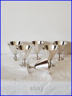 Suite De 6 Verres Gobelets Coupes À Cocktail Christofle Par Jean-Charles Moreux