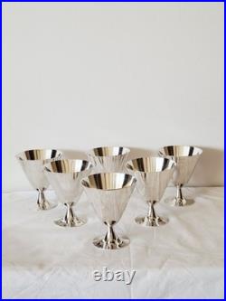 Suite De 6 Verres Gobelets Coupes À Cocktail Christofle Par Jean-Charles Moreux