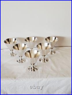 Suite De 6 Verres Gobelets Coupes À Cocktail Christofle Par Jean-Charles Moreux