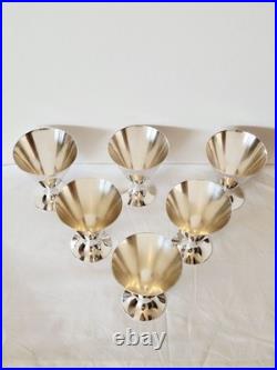 Suite De 6 Verres Gobelets Coupes À Cocktail Christofle Par Jean-Charles Moreux