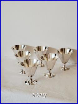 Suite De 6 Verres Gobelets Coupes À Cocktail Christofle Par Jean-Charles Moreux