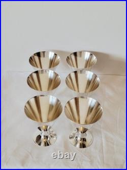 Suite De 6 Verres Gobelets Coupes À Cocktail Christofle Par Jean-Charles Moreux Suite De 6 Verres Gobelets Coupes À Cocktail Christofle Par Jean-Charles Moreux