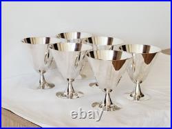 Suite De 6 Verres Gobelets Coupes À Cocktail Christofle Par Jean-Charles Moreux