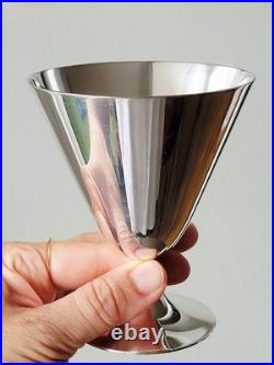 Suite De 6 Verres Gobelets Coupes À Cocktail Christofle Par Jean-Charles Moreux