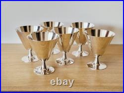 Suite De 6 Verres Gobelets Coupes À Cocktail Christofle Par Jean-Charles Moreux