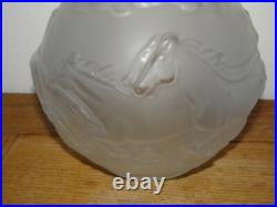Superbe Rare Vase Boule Art Déco Vers 1930 Verre Décor Chevaux Feigl & Morawetz
