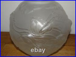 Superbe Rare Vase Boule Art Déco Vers 1930 Verre Décor Chevaux Feigl & Morawetz