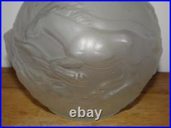 Superbe Rare Vase Boule Art Déco Vers 1930 Verre Décor Chevaux Feigl & Morawetz