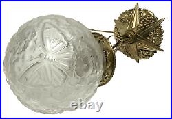 Superbe SUSPENSION bronze globe pâte de verre décor papillons art-déco 1900