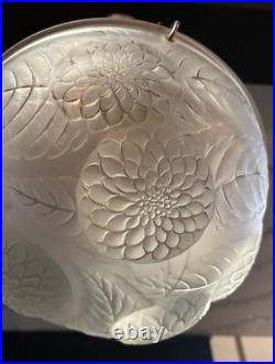 Superbe Suspension / Lustre Art Deco Dahlias Signe Rene Lalique 1930 Lampe