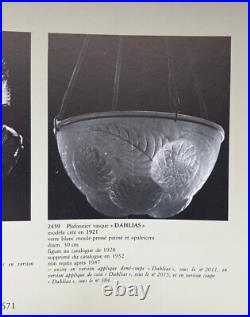 Superbe Suspension / Lustre Art Deco Dahlias Signe Rene Lalique 1930 Lampe