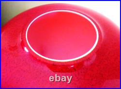 Superbe Vase Pansu, Art Deco, Verre Multicouches, Rouge Rubis Mouchete Et Blanc