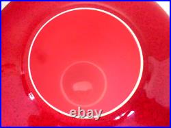 Superbe Vase Pansu, Art Deco, Verre Multicouches, Rouge Rubis Mouchete Et Blanc