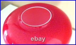 Superbe Vase Pansu, Art Deco, Verre Multicouches, Rouge Rubis Mouchete Et Blanc