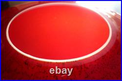 Superbe Vase Pansu, Art Deco, Verre Multicouches, Rouge Rubis Mouchete Et Blanc