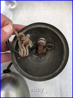 Suspension Ancienne Monte Et Descend Stella X Verre Craquelé Art Déco