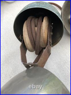 Suspension Ancienne Monte Et Descend Stella X Verre Craquelé Art Déco