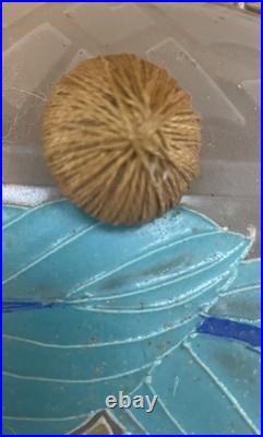 Suspension Lustre Verre Emaillé Art Déco Loys Lucha 1930 Pendant Chandelier