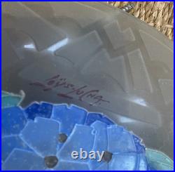 Suspension Lustre Verre Emaillé Art Déco Loys Lucha 1930 Pendant Chandelier