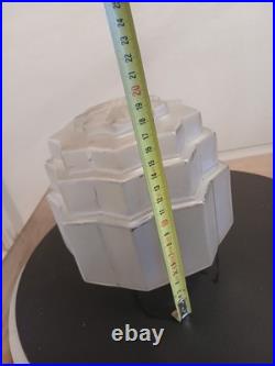 Suspension lustre fer forgé Art Déco Skyscraper en verre