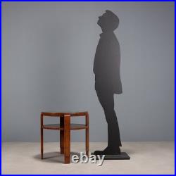 Table Basse Art Déco Ancienne Noyer Plateau avec Verre XXe Siècle