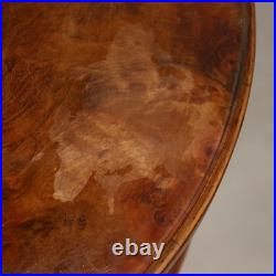 Table Basse Art Déco Ancienne Noyer Plateau avec Verre XXe Siècle