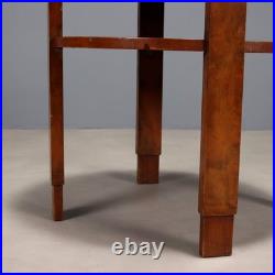Table Basse Art Déco Ancienne Noyer Plateau avec Verre XXe Siècle