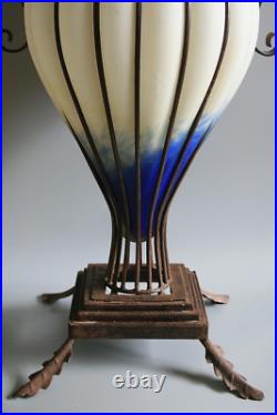 Tres Grand Vase Art Deco En Verre Éventuellement Muller Freres Vers 1930
