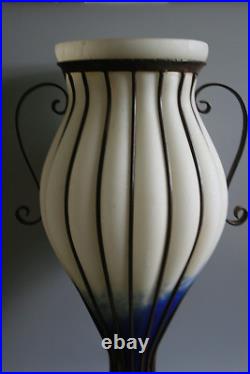 Tres Grand Vase Art Deco En Verre Éventuellement Muller Freres Vers 1930