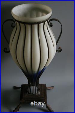 Tres Grand Vase Art Deco En Verre Éventuellement Muller Freres Vers 1930