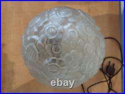 Très Jolie Lampe époque Art Deco fer martelé et Verre, entièrement d'origine