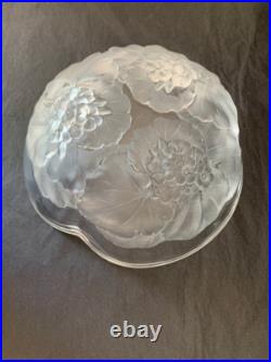 Très grande coupe à fruits (bol) en verre d'art givré, Art Deco