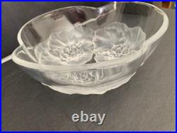 Très grande coupe à fruits (bol) en verre d'art givré, Art Deco