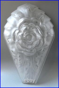 Très grande plaque art déco 40 cm! Verre pressé Degué pour applique Lustre