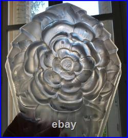 Très grande plaque art déco 40 cm! Verre pressé Degué pour applique Lustre