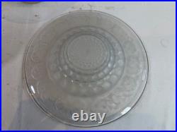 Trio art déco en verre moulé satiné assiette, coupe et vasque
